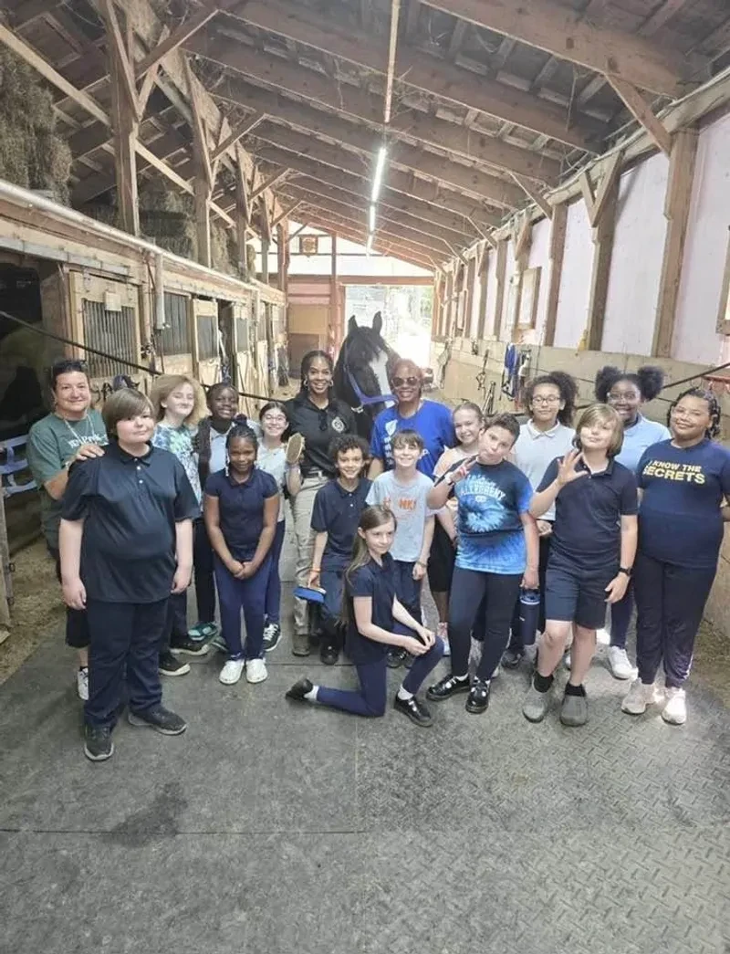 Youth participants in the Riding Into the Future equestrian program