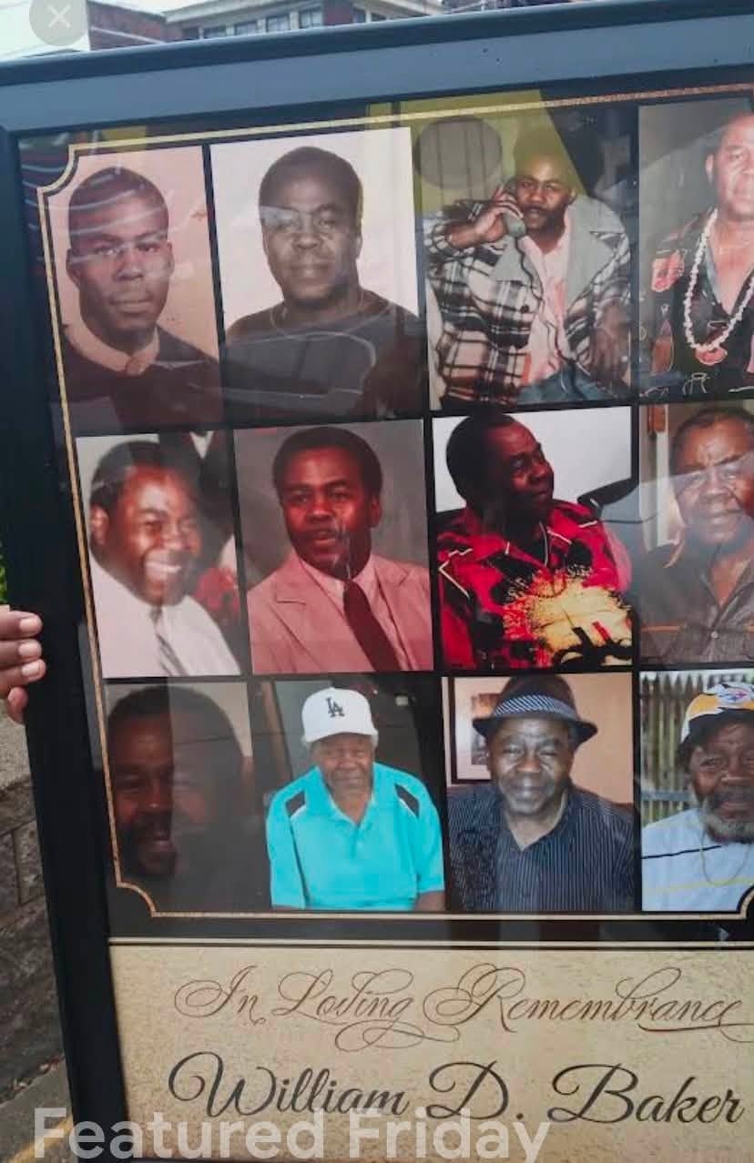 In Loving Remembrance: William D. Baker — photo collage displayed at the street dedication ceremony
